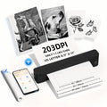 A10a Portable Thermal Printer, Inkless Thermal Printer Supports US Letter & A4 Size, For Business/Office/Home, Compatible with Phone, Tablet & Laptop，Comes With 10 Thermal Paper.