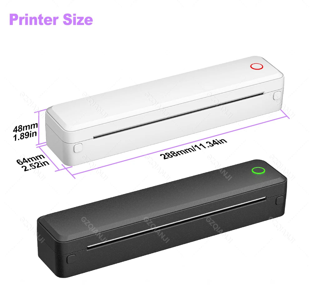 Portable printer dimensions