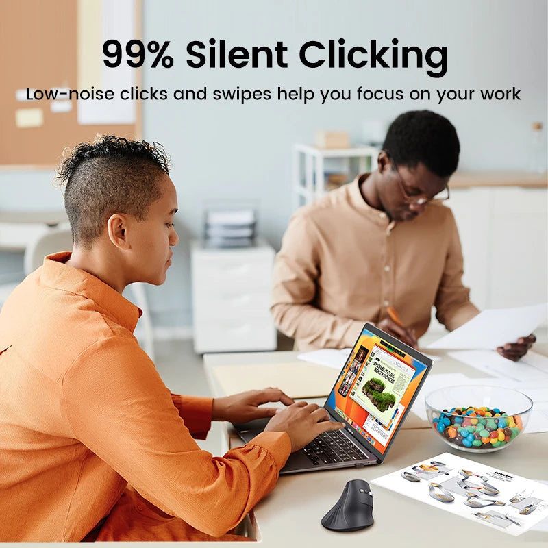 UGREEN Vertical Mouse Wireless Rechargeable Bluetooth5.0 2.4G Ergonomic 4000DPI  for MacBook Tablet Laptops Computer PC Mice