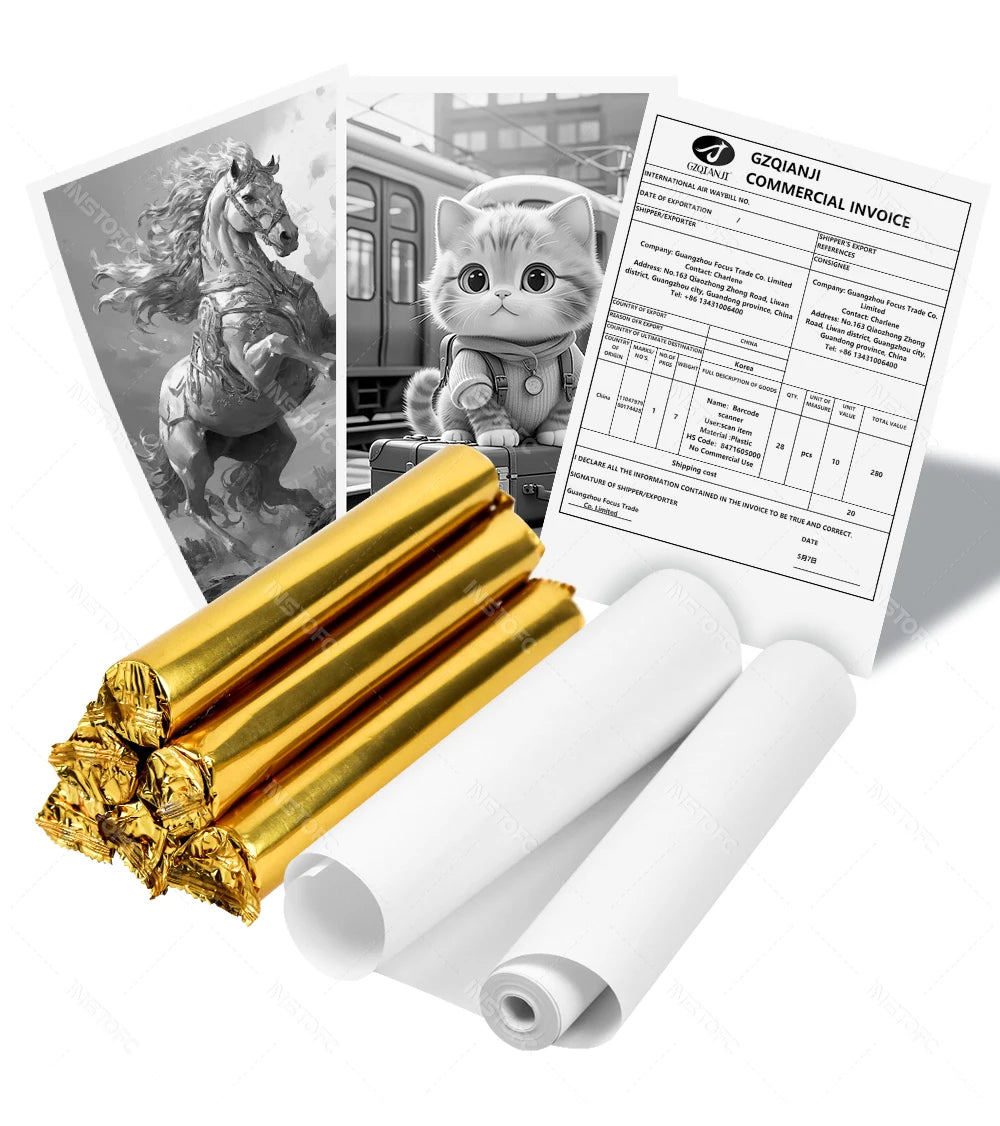 A4 Thermal Paper Thermal Printing Paper 210*30mm for A4 Wireless Bluetooth A40 Portable Printer Paper Rolls
