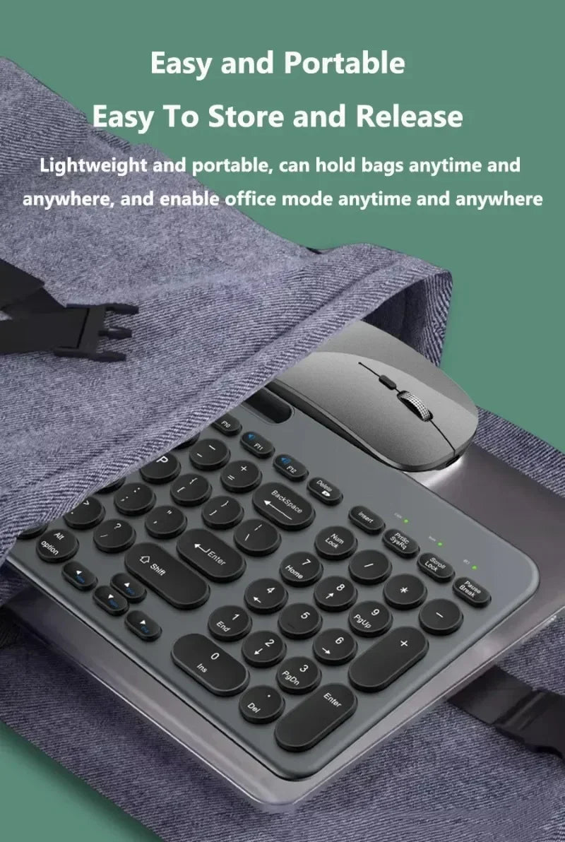 Bluetooth Keyboard 3 Mode Silent Mini Mute 2.4G Wireless BT Key Board and Mouse Combo Multi-Device Rechargeable Keyboards Set