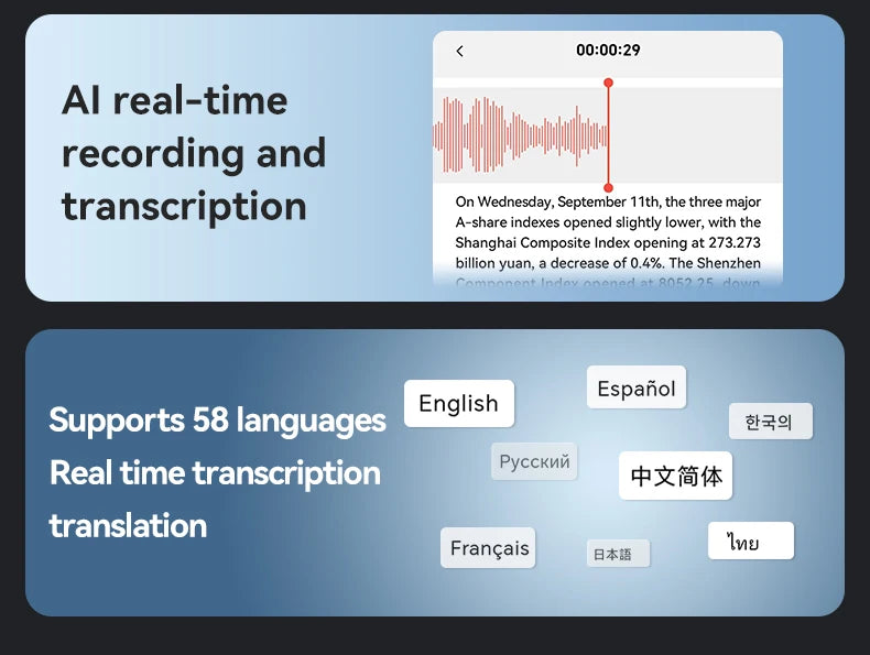 AI Powerd ChatGPT-4 App Phone Call Mini Audio Voice Recorder Espia Transcribe Summarize 58Language Translator Audio Dictaphone
