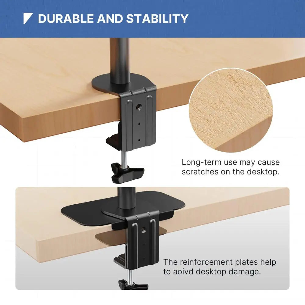 Monitor Mount Reinforcement Plate, Monitor Mount for Glass Desk, Steel Bracket Plate for Thin, Glass and Other Fragile Tabletop