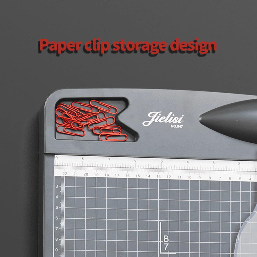 JIELISI Mini Paper Trimmer Guillotine Cutter A4 Cut Length Desktop Paper Cutting Machine with Security Cutter Head