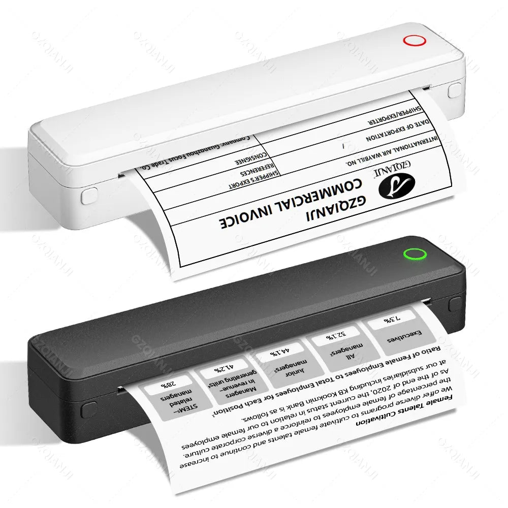 Portable A4 thermal printer printing documents