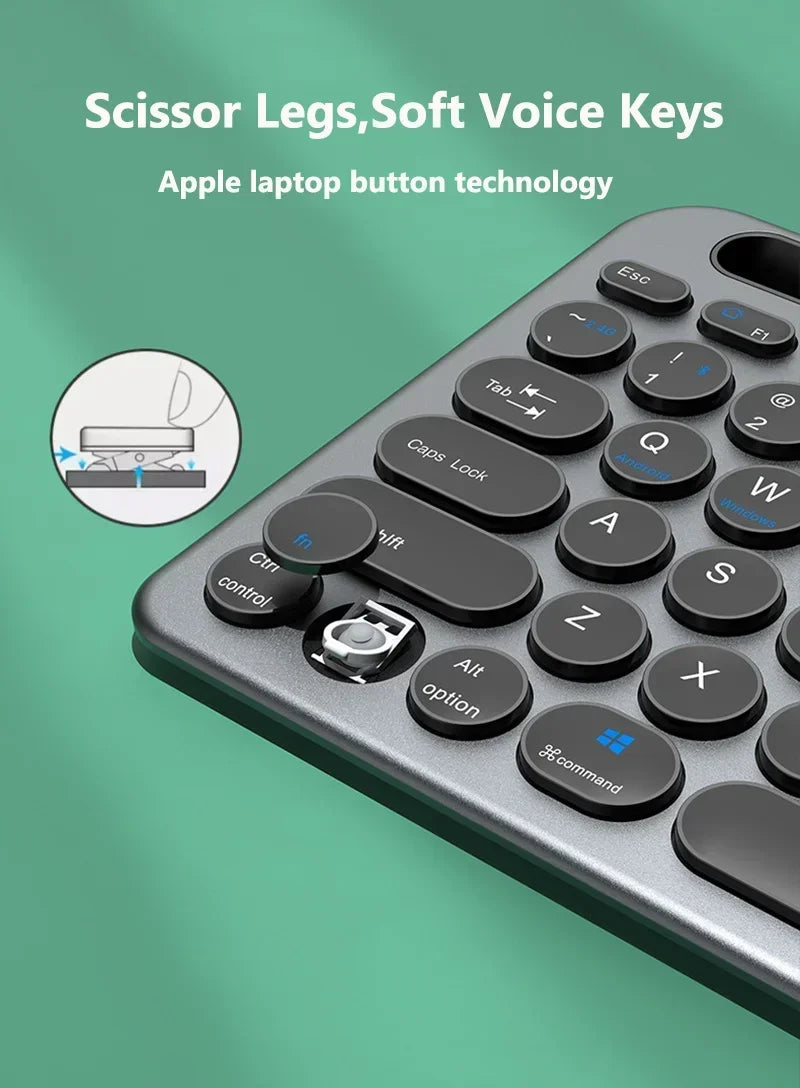 Bluetooth Keyboard 3 Mode Silent Mini Mute 2.4G Wireless BT Key Board and Mouse Combo Multi-Device Rechargeable Keyboards Set