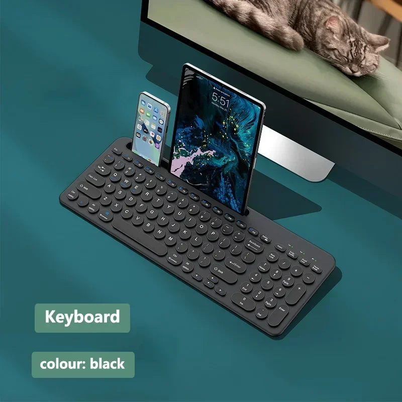 Bluetooth Keyboard 3 Mode Silent Mini Mute 2.4G Wireless BT Key Board and Mouse Combo Multi-Device Rechargeable Keyboards Set