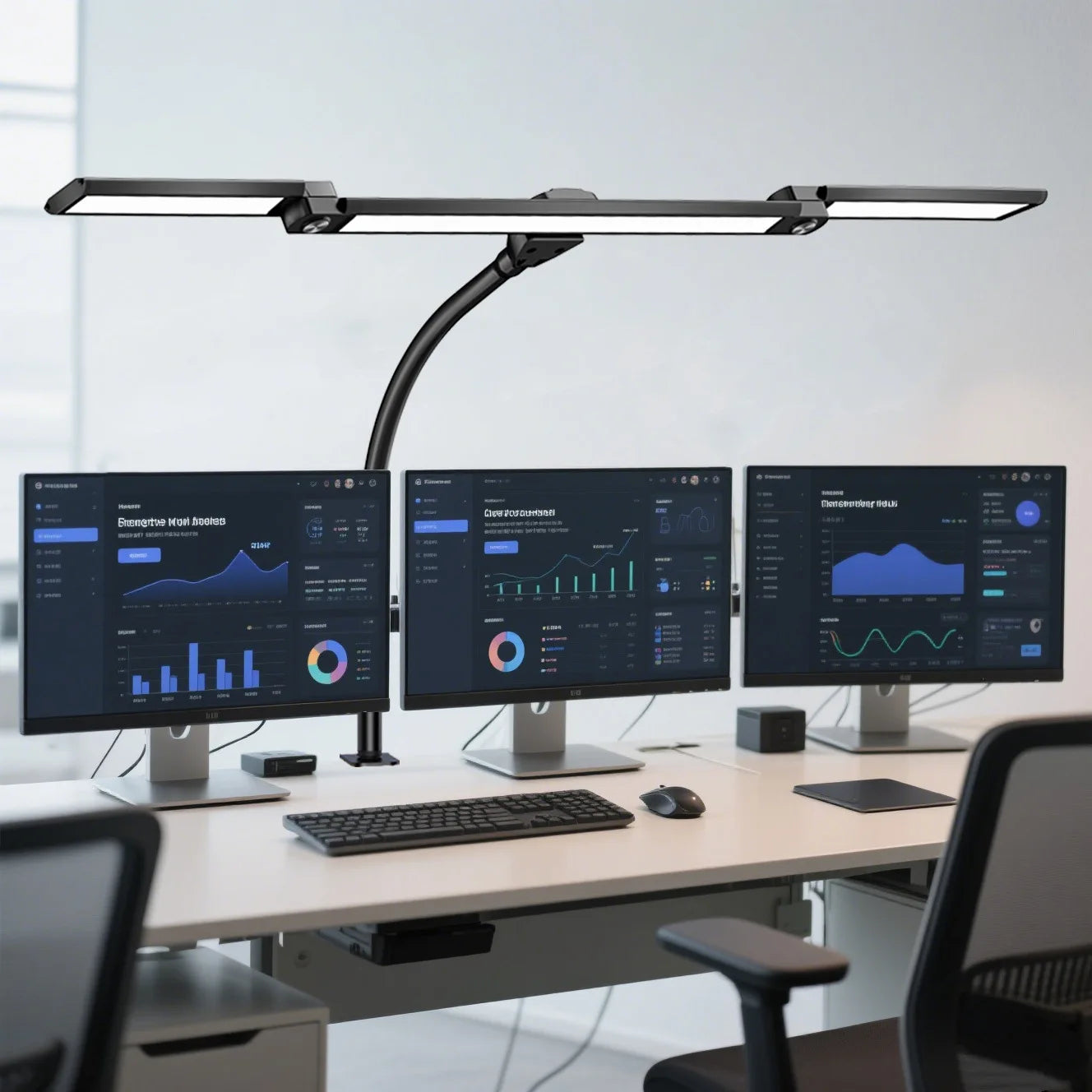 Eye-care LED Clip Metal Desk Lamp 3 Colors Adjustable 10 Brightness Levels Flexible Rotating Lamp Head for Home Reading PC Game
