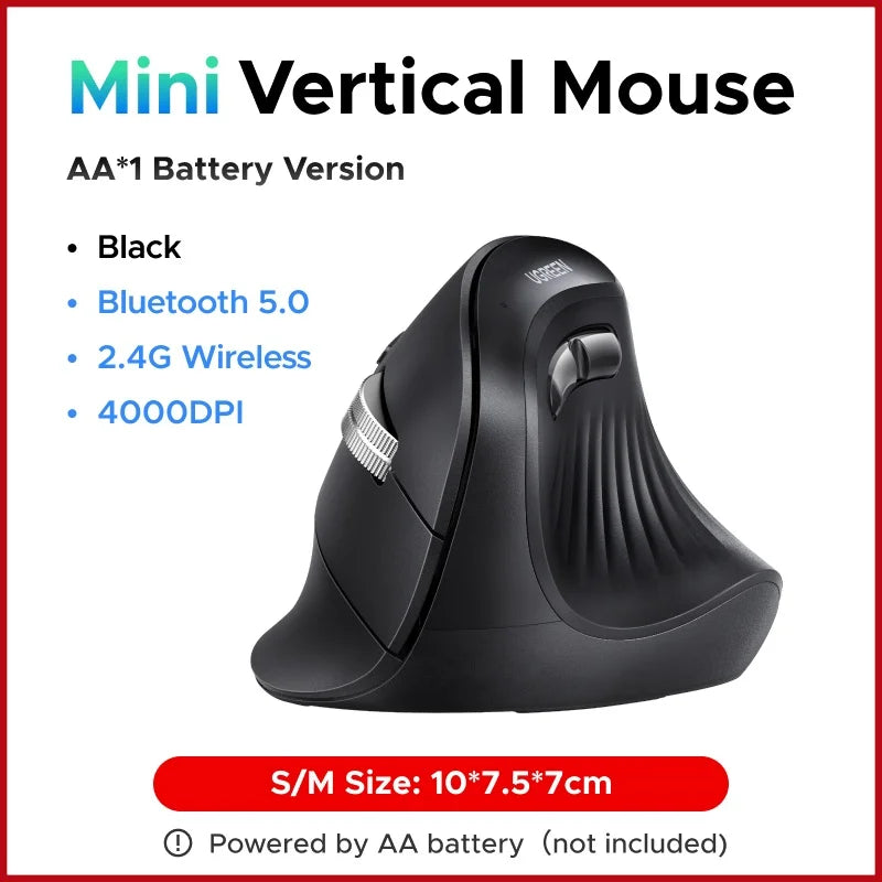 UGREEN Vertical Mouse Wireless Rechargeable Bluetooth5.0 2.4G Ergonomic 4000DPI  for MacBook Tablet Laptops Computer PC Mice