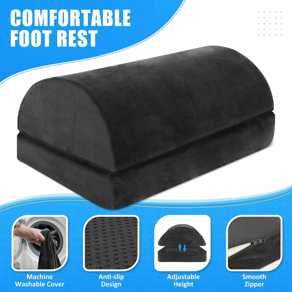 Foot Rest for Under Desk At Work, 2in1 Adjustable Premium Under Desk Footrest Ergonomic Desk Foot Rest for Lumbar,Back,Knee Pain