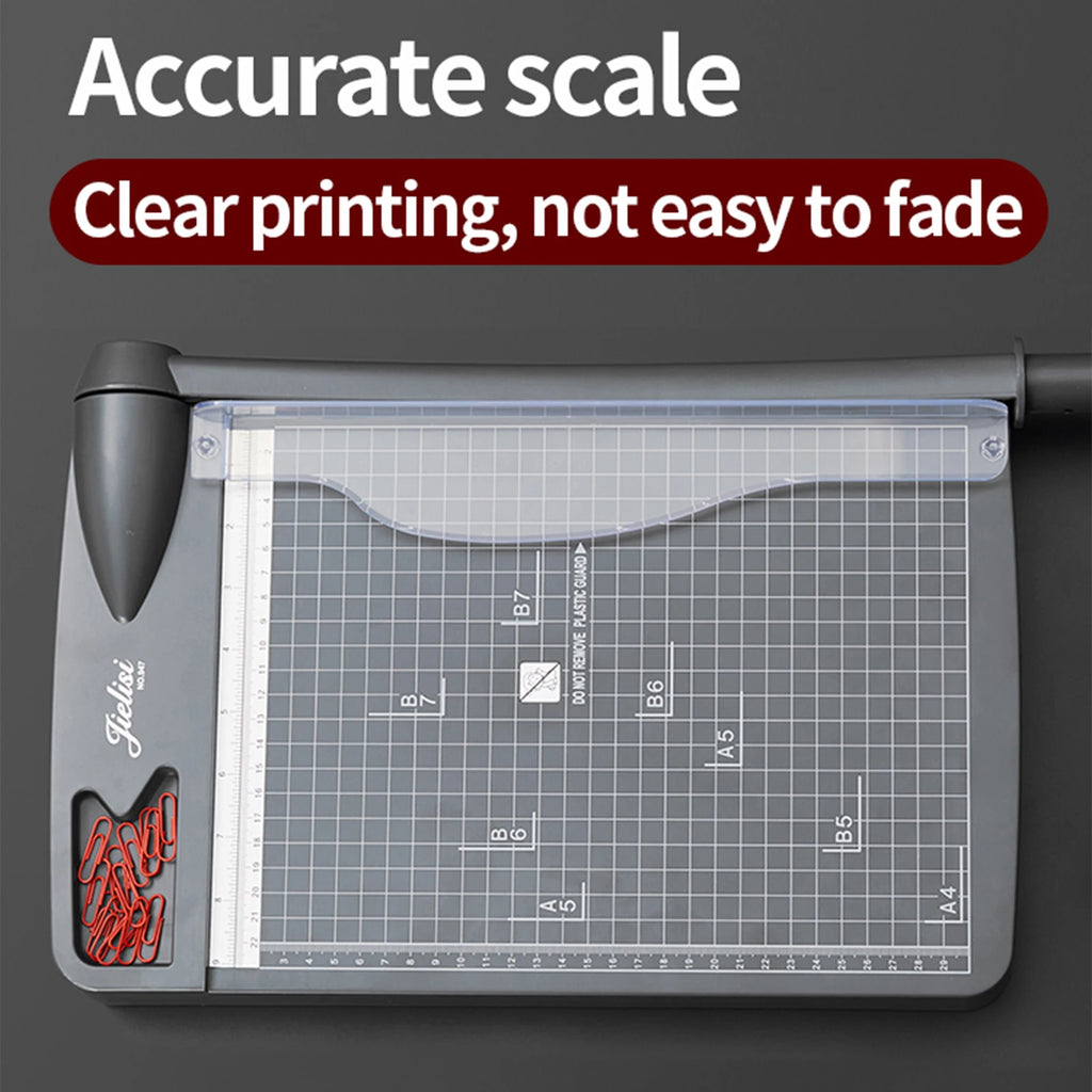 JIELISI Mini Paper Trimmer Guillotine Cutter A4 Cut Length Desktop Paper Cutting Machine with Security Cutter Head