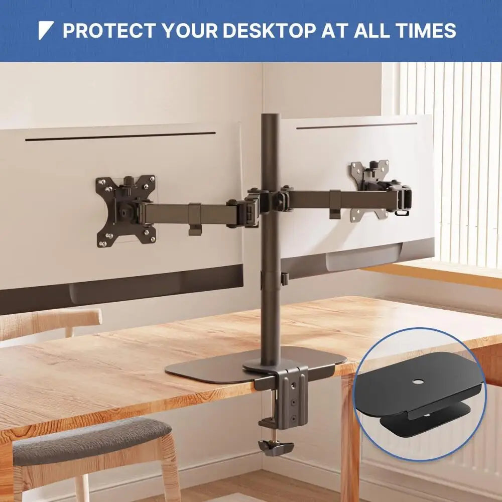 Monitor Mount Reinforcement Plate, Monitor Mount for Glass Desk, Steel Bracket Plate for Thin, Glass and Other Fragile Tabletop