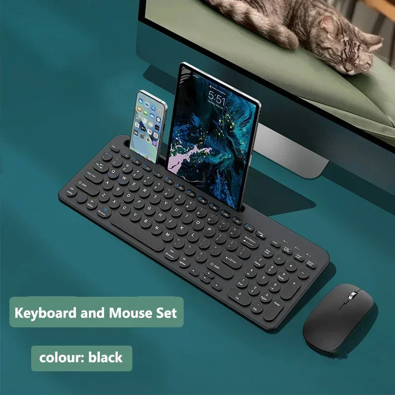 Bluetooth Keyboard 3 Mode Silent Mini Mute 2.4G Wireless BT Key Board and Mouse Combo Multi-Device Rechargeable Keyboards Set