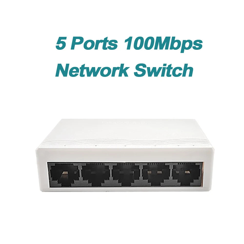 EU PLUG 5/8 Port 10/100Mbps Network Switches Mini Ethernet Fast Network Switch Splitter For Home Office