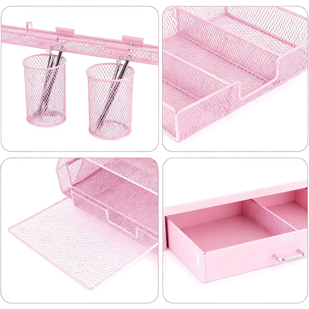 Office Document Holder Metal File Organizer Desk File Rack Multi Tier Storage Pull Out Tray