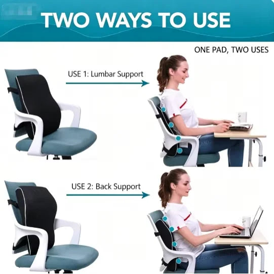 1pc Non-Slip Lumbar Support Pillow Memory Foam Relieve Back Pain Car Seat Waist Cushion Soft Comfortable For Office Home Car