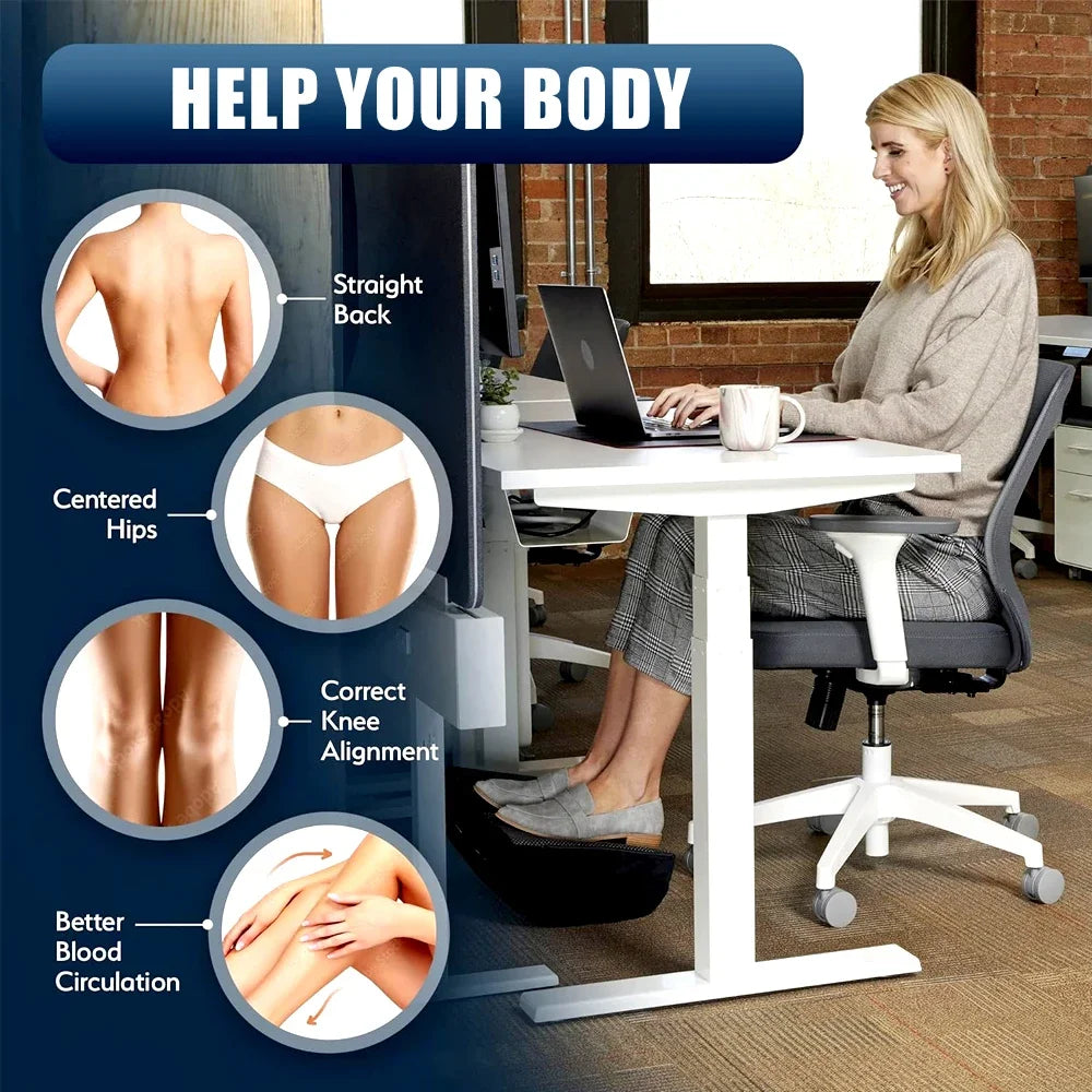 Foot Rest for Under Desk At Work, 2in1 Adjustable Premium Under Desk Footrest Ergonomic Desk Foot Rest for Lumbar,Back,Knee Pain