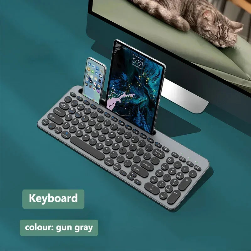 Bluetooth Keyboard 3 Mode Silent Mini Mute 2.4G Wireless BT Key Board and Mouse Combo Multi-Device Rechargeable Keyboards Set