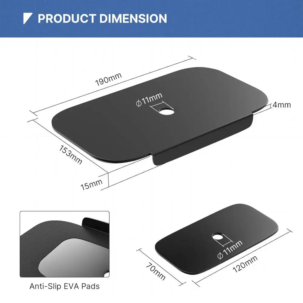 Monitor Mount Reinforcement Plate, Monitor Mount for Glass Desk, Steel Bracket Plate for Thin, Glass and Other Fragile Tabletop