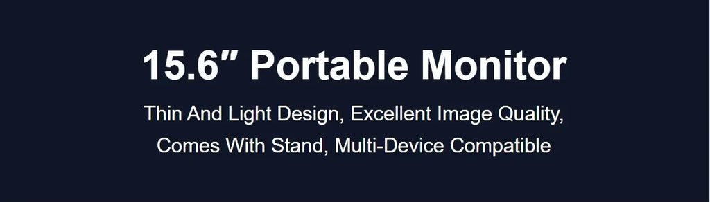 AHXJKA 15.6inch Portable Monitor 60HZ IPS 250Cd/m² USB-C HDMI For Laptop XBox PS4 / 5 Switch TV Cell Phone PC Extension Mobile