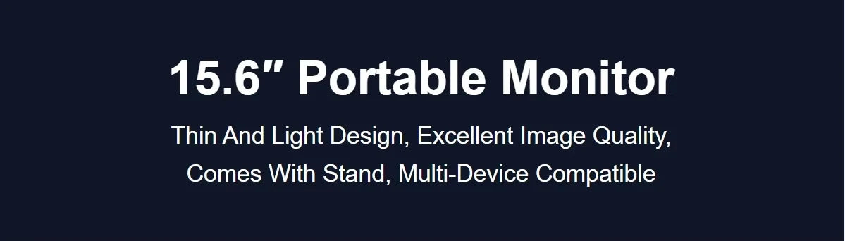 AHXJKA 15.6inch Portable Monitor 60HZ IPS 250Cd/m² USB-C HDMI For Laptop XBox PS4 / 5 Switch TV Cell Phone PC Extension Mobile