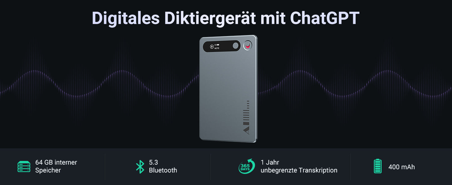 MECHEN 64GB AI Voice Recorder for Conference & Call 81 Languages Transcription & AI Summary, App Control, Unlimited Cloud, with
