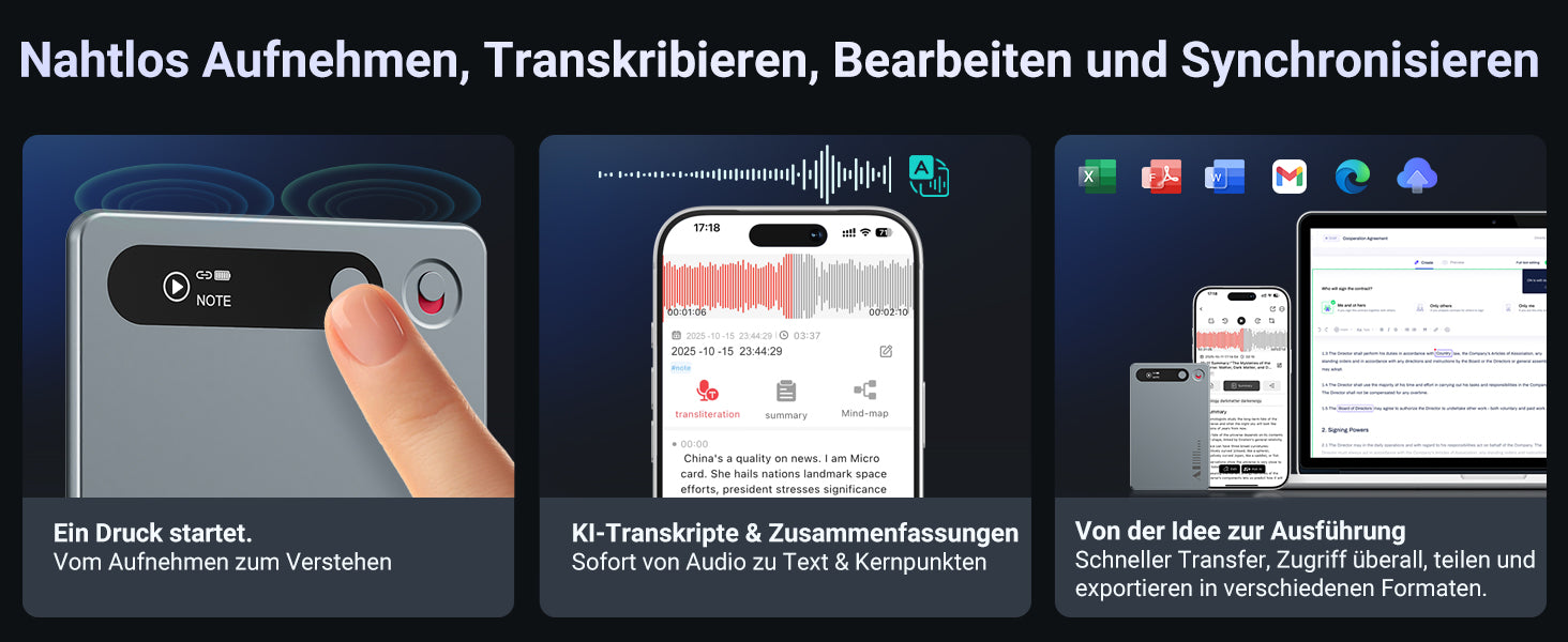 MECHEN 64GB AI Voice Recorder for Conference & Call 81 Languages Transcription & AI Summary, App Control, Unlimited Cloud, with
