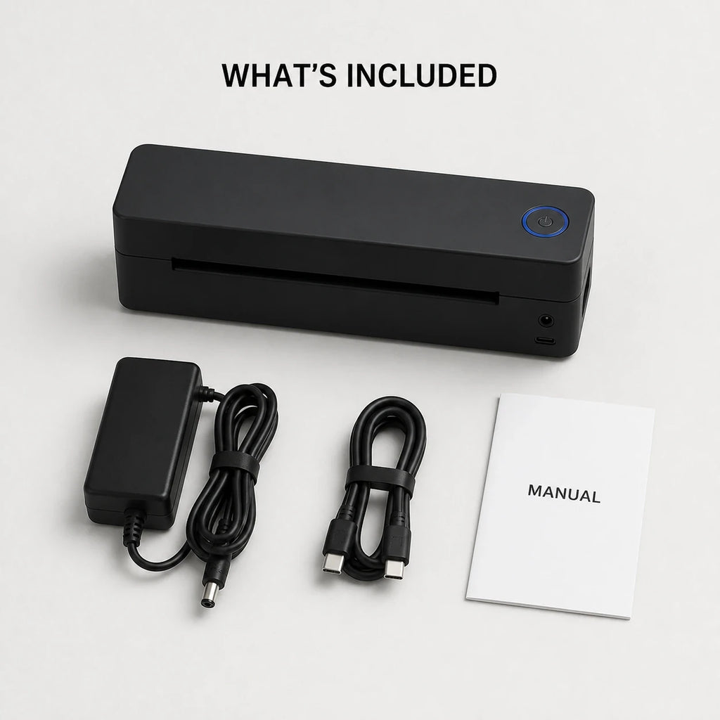 PAUD™ 4×6 Bluetooth Label Printer — what's included