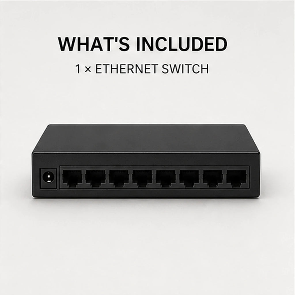 PAUD™ 5/8-Port Ethernet Switch — what's included