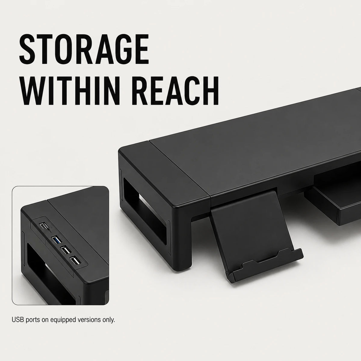PAUD™ Adjustable Monitor Stand — options and compatibility