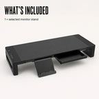 PAUD™ Adjustable Monitor Stand — what's included