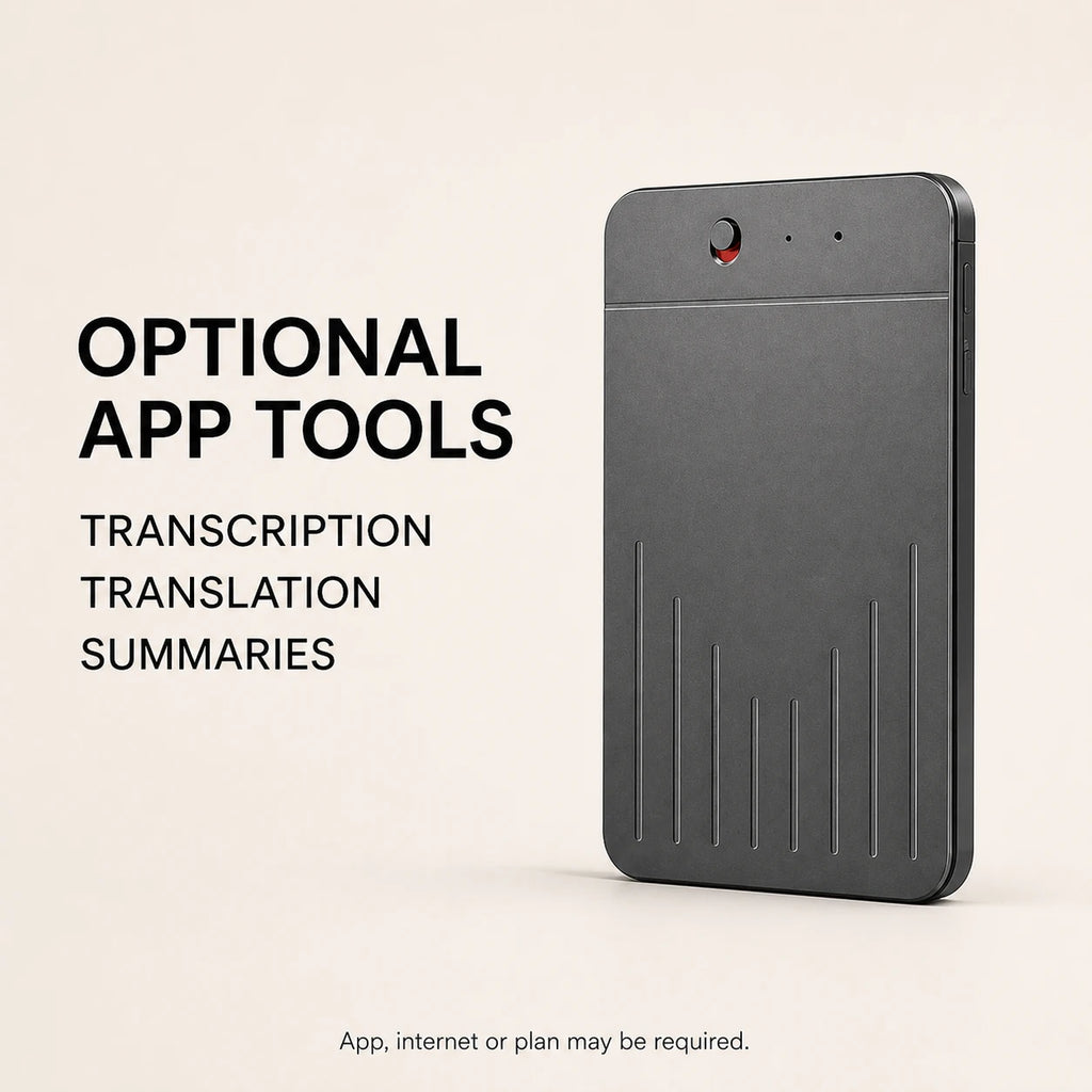 PAUD™ AI Voice Recorder — optional app tools