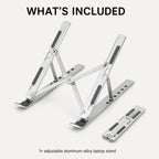 PAUD™ Adjustable Aluminum Laptop Stand — what's included