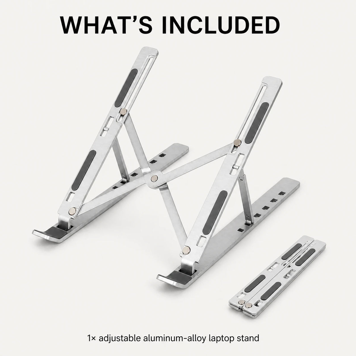 PAUD™ Adjustable Aluminum Laptop Stand — what's included