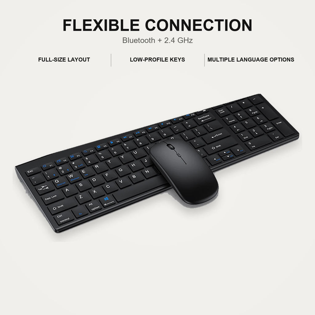 Bluetooth keyboard and mouse connection and layout overview