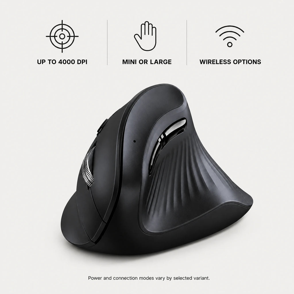 PAUD™ Ergonomic Vertical Mouse — lifestyle and size