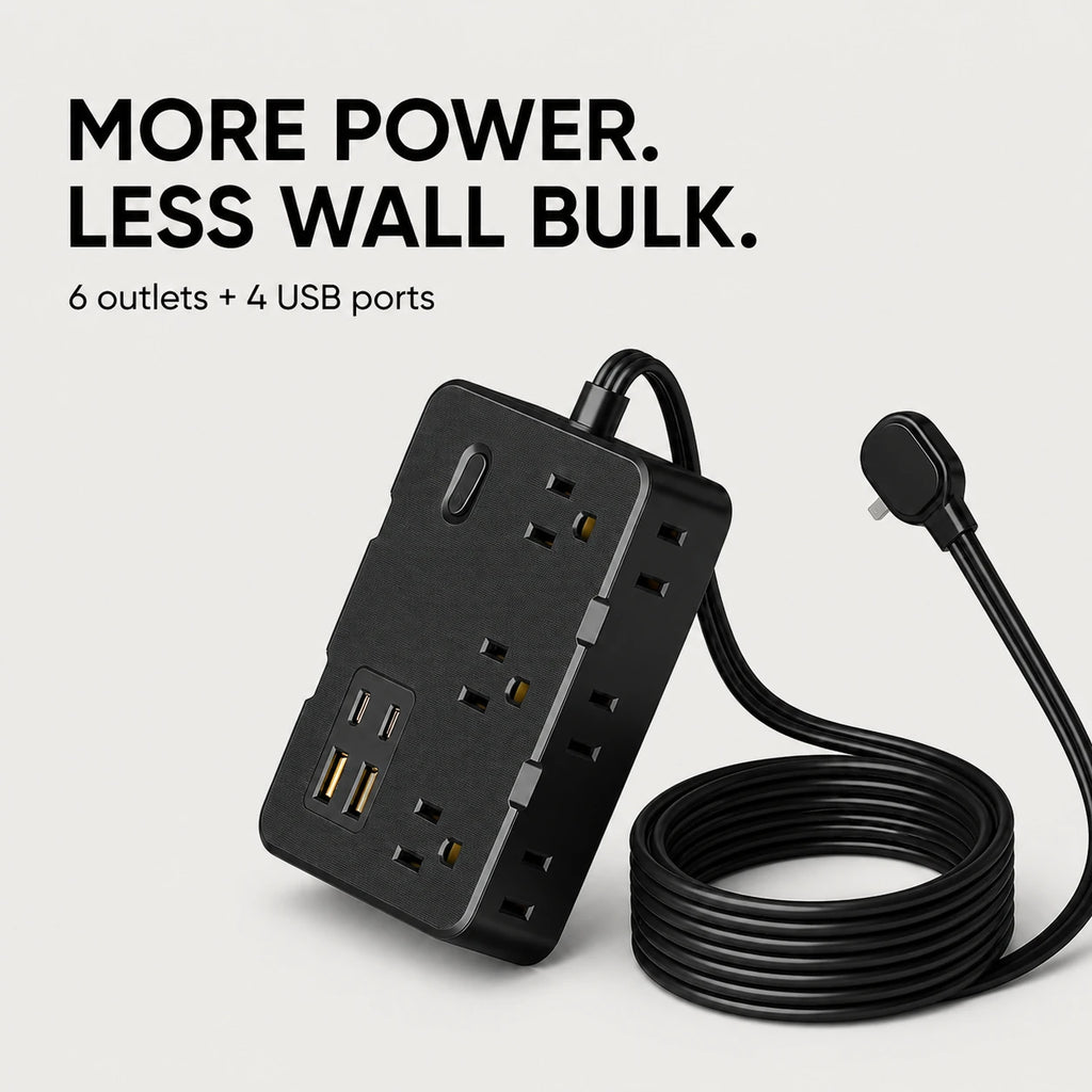 PAUD™ Flat Plug Power Strip — primary benefit