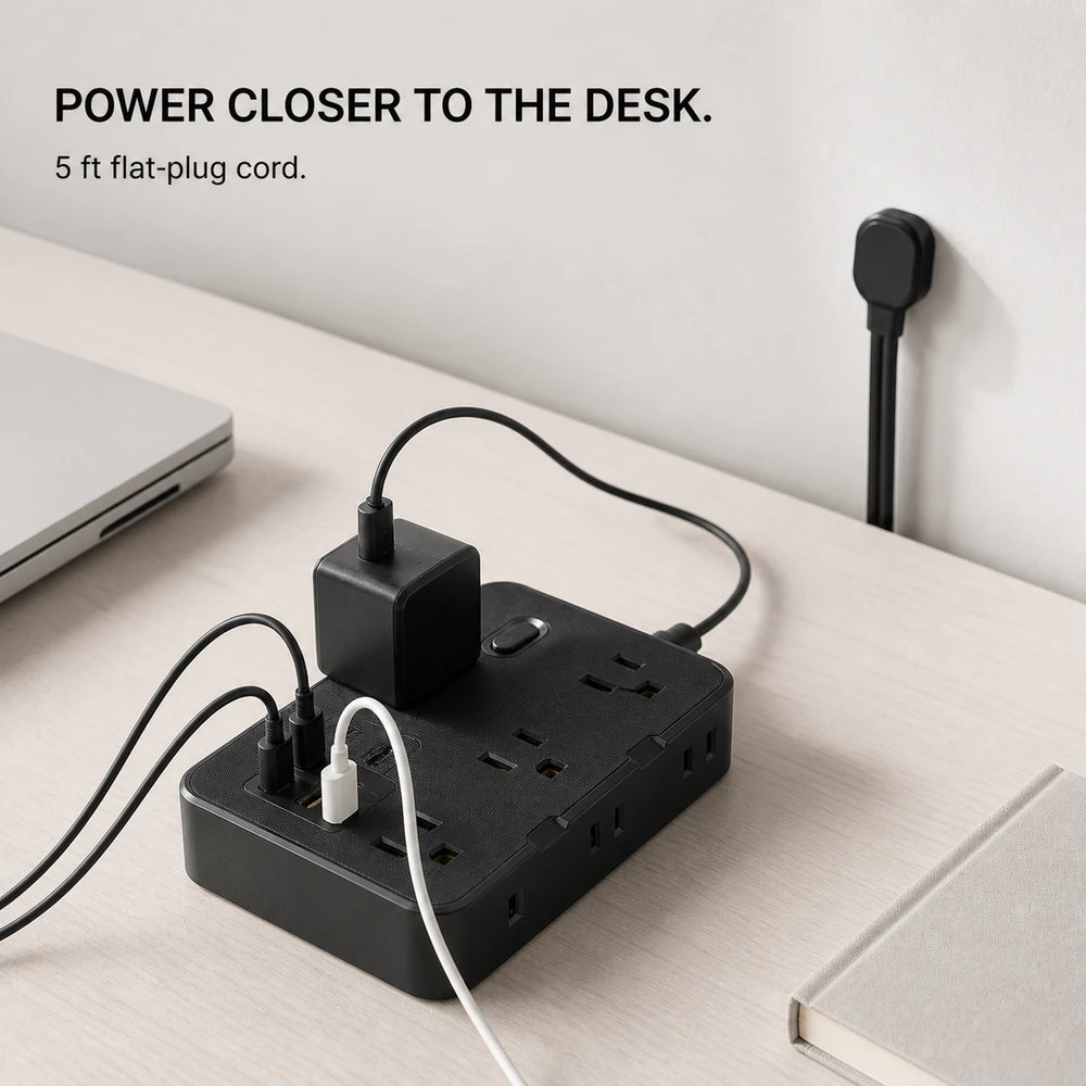 PAUD™ Flat Plug Power Strip
