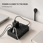 PAUD™ Flat Plug Power Strip — feature and use case
