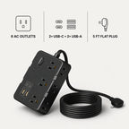 PAUD™ Flat Plug Power Strip — options and compatibility