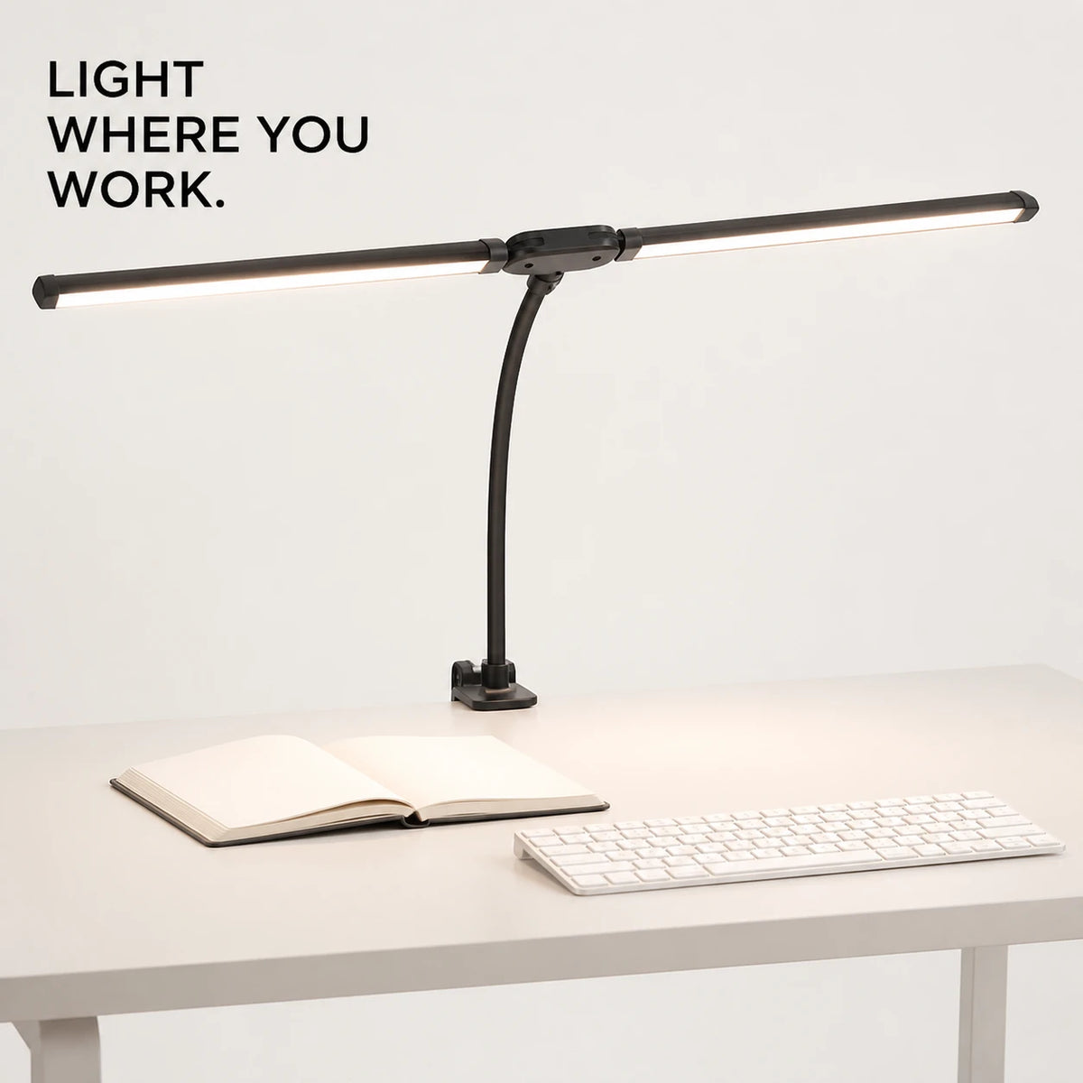 PAUD™ LED Clip Desk Lamp — feature and use case