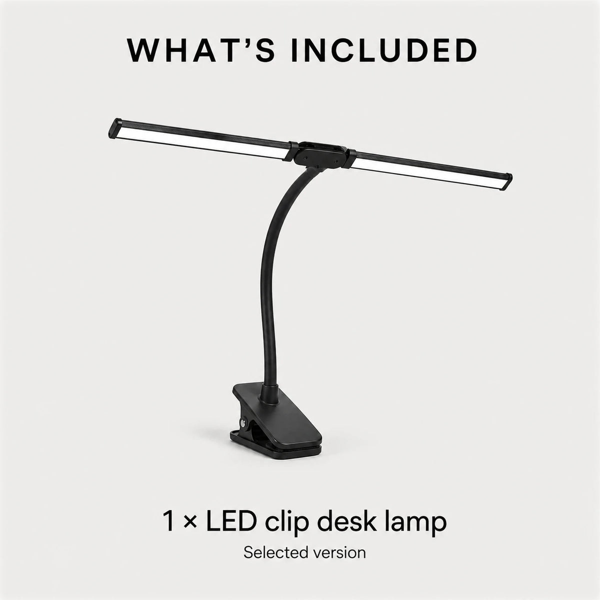 PAUD™ LED Clip Desk Lamp — what's included