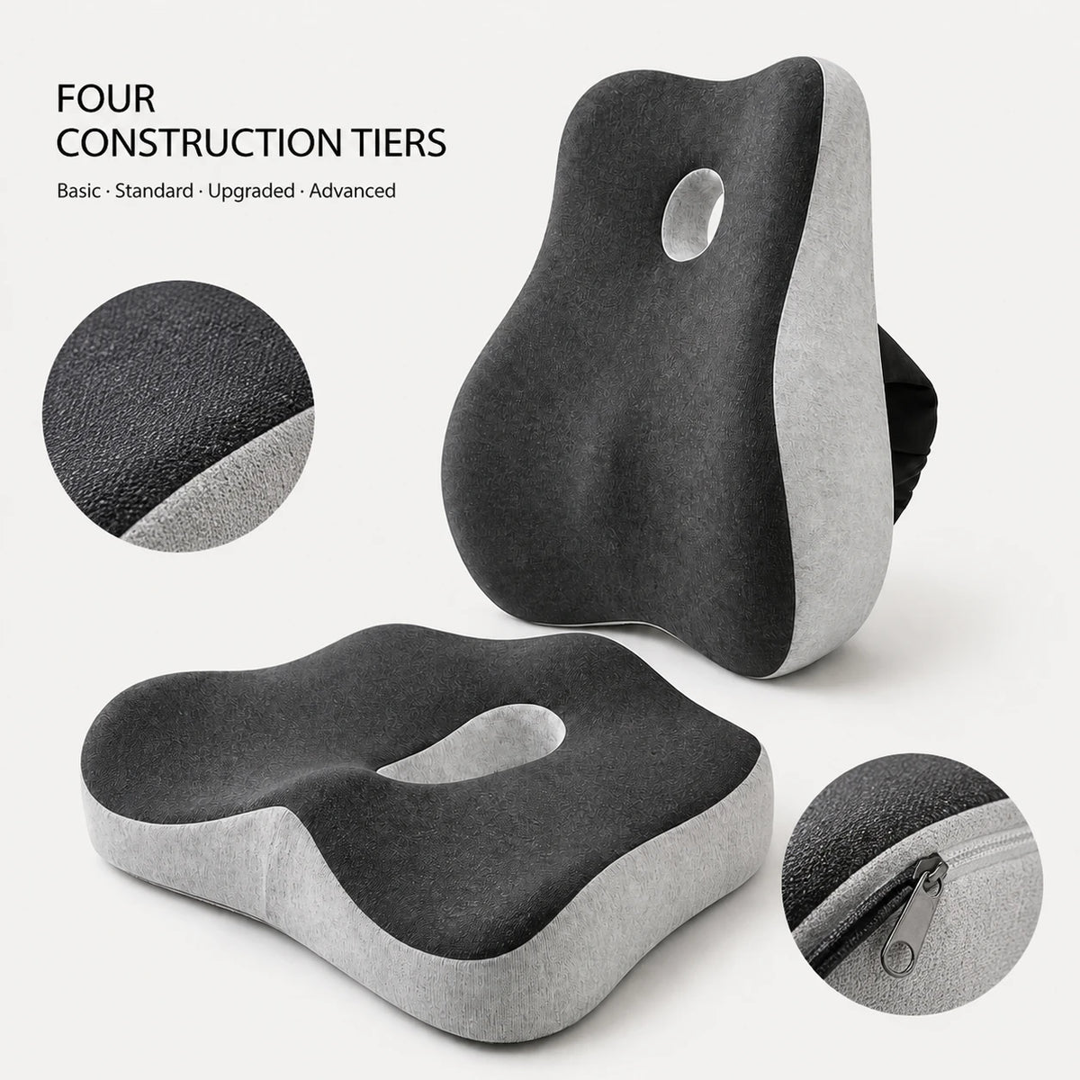 PAUD™ Memory Foam Chair Cushion Set — options and compatibility