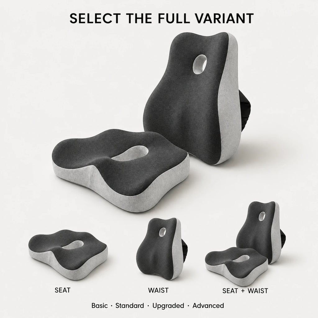 PAUD™ Memory Foam Chair Cushion Set — lifestyle and size