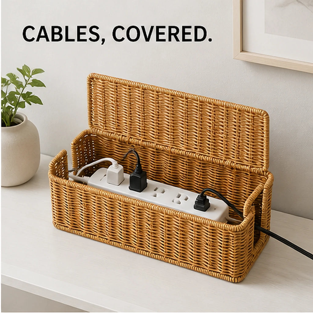 PAUD™ Rattan Cable Box — feature and use case