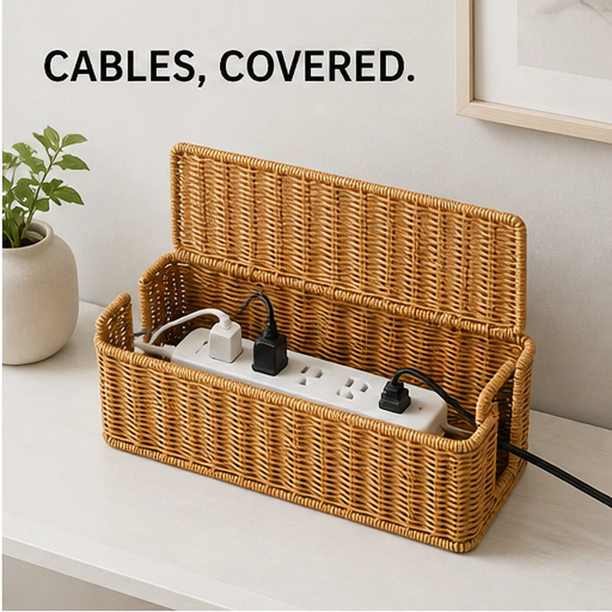 PAUD™ Rattan Cable Box — feature and use case