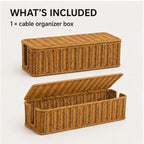 PAUD™ Rattan Cable Box — what's included