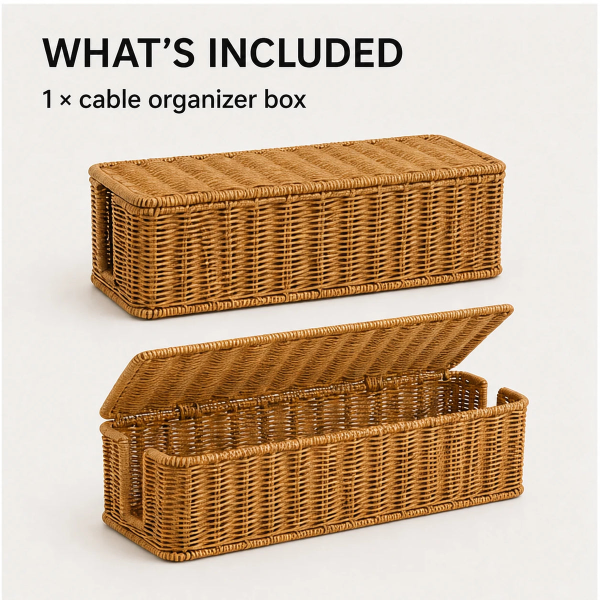 PAUD™ Rattan Cable Box — what's included