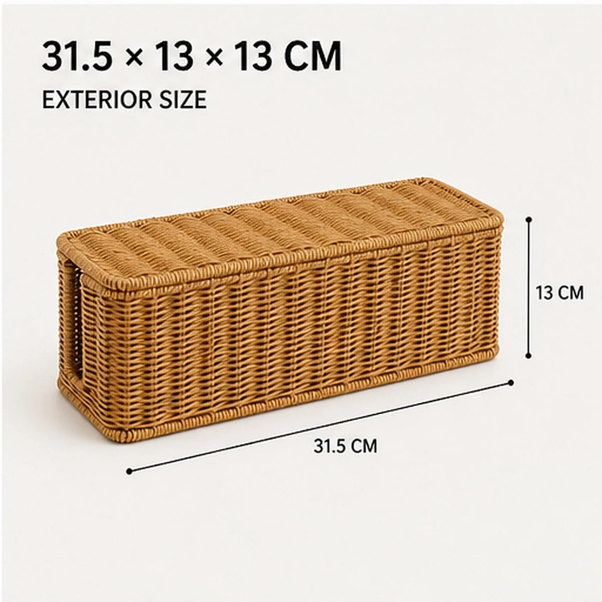 PAUD™ Rattan Cable Box — lifestyle and size