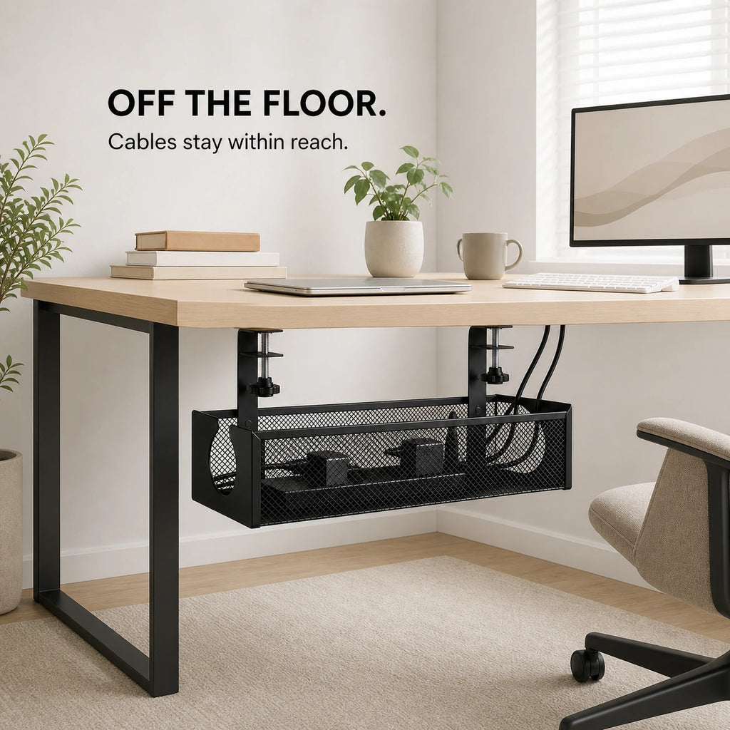 PAUD™ Under-Desk Cable Tray — feature and use case